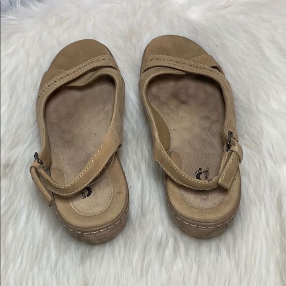SoftWalk Tan Cross Strap Suede Sling Sandal Sz 11 - Picture 3 of 6